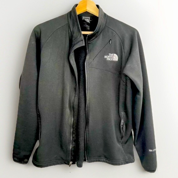 The North Face Black TKA 100 Full Zip Fleece Jacket Large Zippered Pockets - Picture 1 of 9